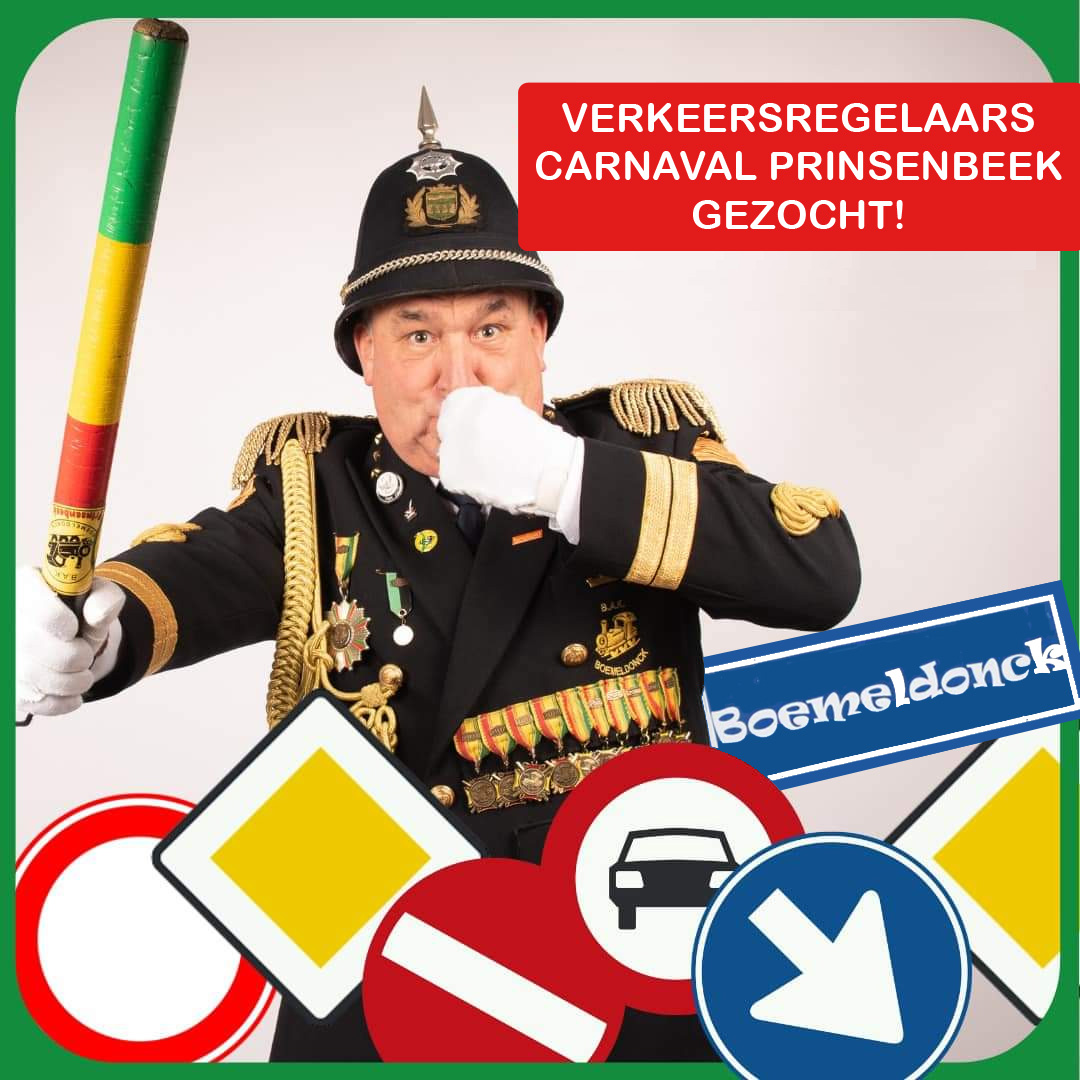 Wie helpt als verkeersregelaar bij carnaval in Prinsenbeek?